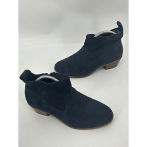 Vionic Vera Dark Blue Suede Ankle Boots Size 9- Water Resistant Western Orthotic